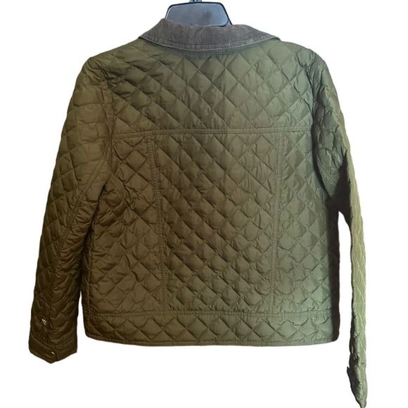 J. Crew Quilted Jacket With Brown Corduroy Collar Size Small - Picture 3 of 10